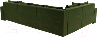 Диван угловой Лига Диванов Майами Long 92 левый (микровельвет зеленый)