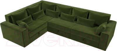 Диван угловой Лига Диванов Майами Long 92 левый (микровельвет зеленый)