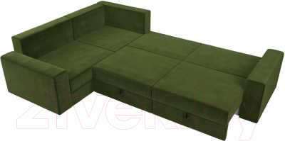 Диван угловой Лига Диванов Майами Long 92 левый (микровельвет зеленый)