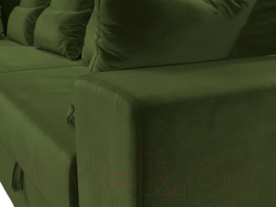 Диван угловой Лига Диванов Майами Long 92 левый (микровельвет зеленый)