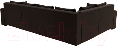 Диван угловой Лига Диванов Майами Long 92 левый (микровельвет коричневый)