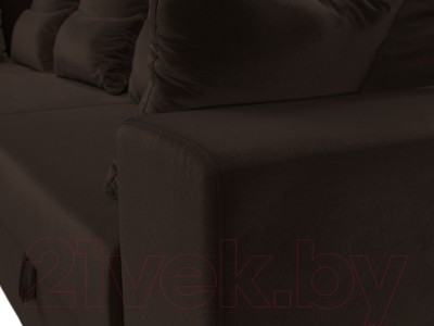 Диван угловой Лига Диванов Майами Long 92 левый (микровельвет коричневый)