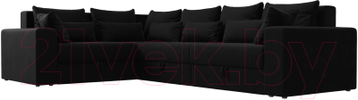 Диван угловой Лига Диванов Майами Long 92 левый (микровельвет черный)