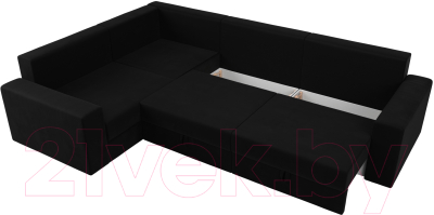 Диван угловой Лига Диванов Майами Long 92 левый (микровельвет черный)
