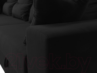 Диван угловой Лига Диванов Майами Long 92 левый (микровельвет черный)