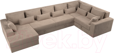 Диван П-образный Лига Диванов Майами П 93 правый (велюр бежевый)