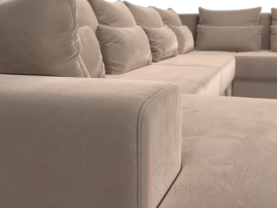 Диван П-образный Лига Диванов Майами П 93 правый (велюр бежевый)