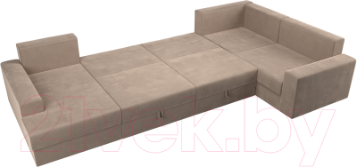 Диван П-образный Лига Диванов Майами П 93 правый (велюр бежевый)