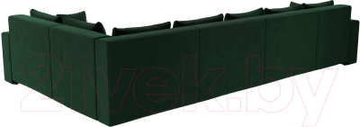 Диван П-образный Лига Диванов Майами П 93 правый (велюр зеленый)