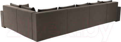 Диван П-образный Лига Диванов Майами П 93 правый (велюр коричневый)