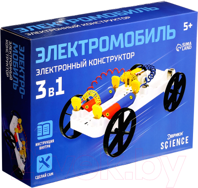 Конструктор электромеханический Эврики Электромобиль / 2667964 - фото