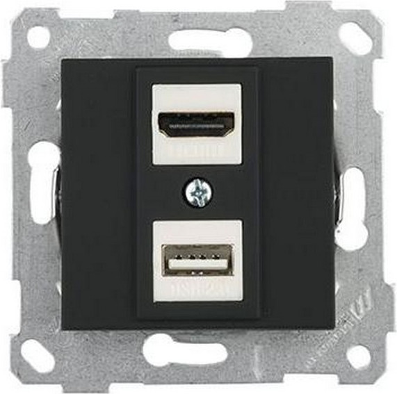 Розетка Mutlusan Rita HDMI + USB Type-A 2200-459-0184 - фото