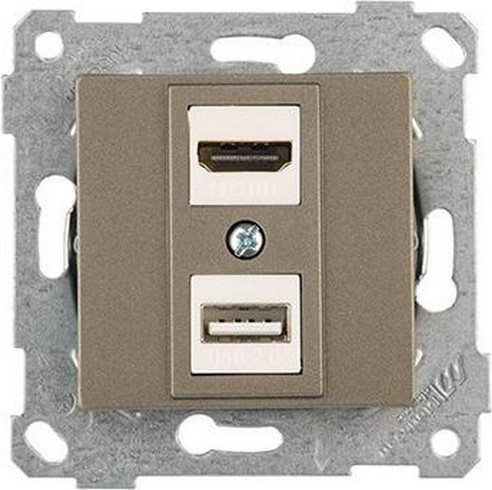 Розетка Mutlusan Rita HDMI + USB Type-A 2200-459-0186 - фото