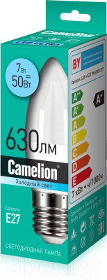Лампа Camelion LEDRB/7-C35/840/E27 / 15056
