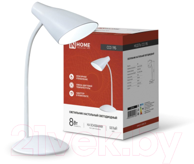 Настольная лампа INhome ССП 19Б 8Вт 480Лм / 4690612041063 (белый)