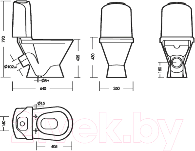 Унитаз напольный Sanita Luxe Classic Basic CSCSLCC01060611