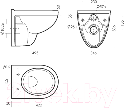 Унитаз подвесной Sanita Best BSTSLWH0104