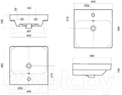 Тумба с умывальником Акватон Сканди 45 (1A2516K0SD010 + 1WH501630)