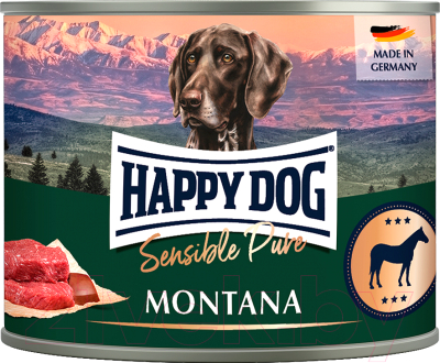 Влажный корм для собак Happy Dog Sensible Pure Montana Конина / 61072 - фото