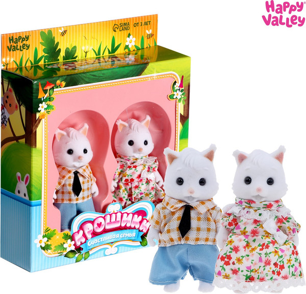 Набор фигурок коллекционных Happy Valley Крошики. Счастливая семья Котики / 4410298 - фото