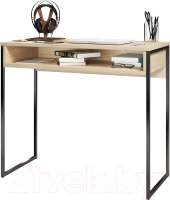 Письменный стол ГМЦ СПМ-4 Metal (дуб сонома/черный) - фото