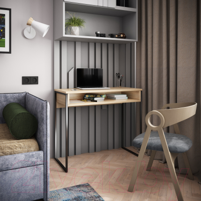 Письменный стол ГМЦ СПМ-4 Metal (дуб сонома/черный)