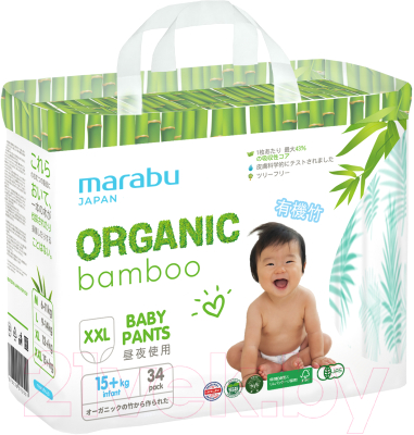 Подгузники-трусики детские Marabu Organic Bamboo XXL 15+кг - фото