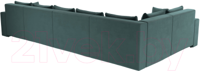 Диван П-образный Лига Диванов Майами П 93 левый (велюр бирюзовый)