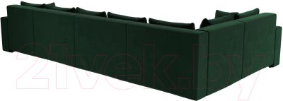 Диван П-образный Лига Диванов Майами П 93 левый (велюр зеленый)