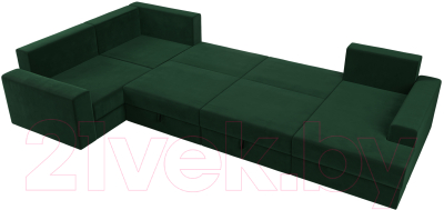 Диван П-образный Лига Диванов Майами П 93 левый (велюр зеленый)