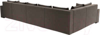 Диван П-образный Лига Диванов Майами П 93 левый (велюр коричневый)