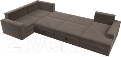 Диван П-образный Лига Диванов Майами П 93 левый (велюр коричневый)