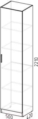 Шкаф-пенал Интермебель Марсель 420 / МР-01-B2 (графит софт)