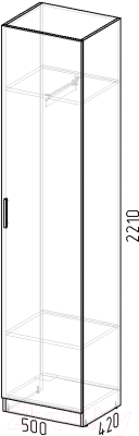 Шкаф-пенал Интермебель Марсель 420 / МР-05-B2 (графит софт)