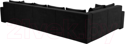 Диван П-образный Лига Диванов Майами П 93 левый (велюр черный)