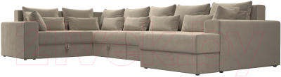 Диван П-образный Лига Диванов Майами П 93 левый (микровельвет бежевый)