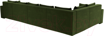 Диван П-образный Лига Диванов Майами П 93 левый (микровельвет зеленый)