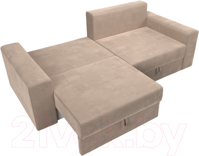 Диван Лига Диванов Майами 128 (велюр бежевый)