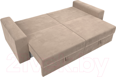 Диван Лига Диванов Майами 128 (велюр бежевый)
