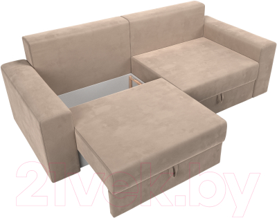 Диван Лига Диванов Майами 128 (велюр бежевый)