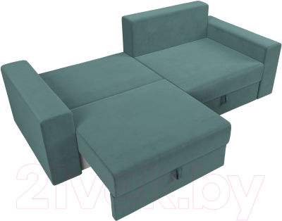 Диван Лига Диванов Майами 128 (велюр бирюзовый)