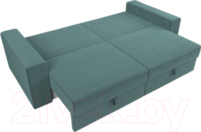 Диван Лига Диванов Майами 128 (велюр бирюзовый)