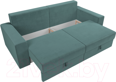 Диван Лига Диванов Майами 128 (велюр бирюзовый)
