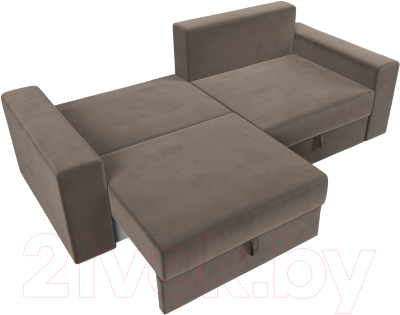 Диван Лига Диванов Майами 128 (велюр коричневый)