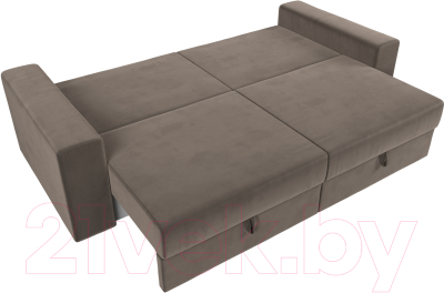 Диван Лига Диванов Майами 128 (велюр коричневый)