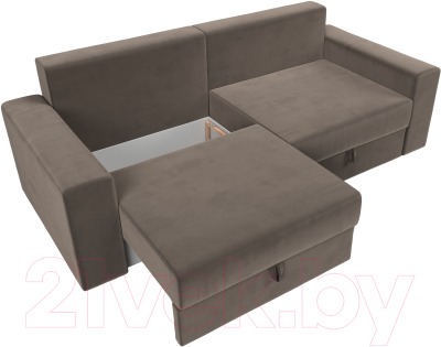Диван Лига Диванов Майами 128 (велюр коричневый)