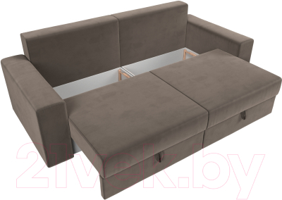 Диван Лига Диванов Майами 128 (велюр коричневый)
