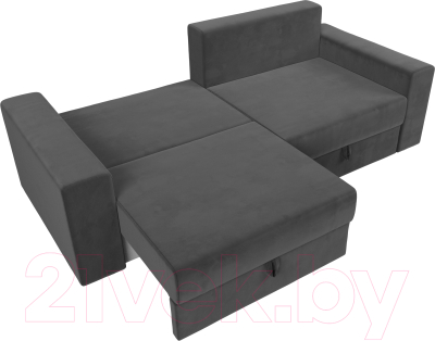 Диван Лига Диванов Майами 128 (велюр серый)