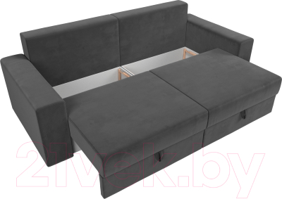 Диван Лига Диванов Майами 128 (велюр серый)