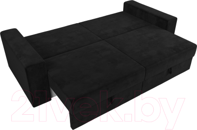 Диван Лига Диванов Майами 128 (велюр черный)